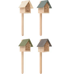 Insekthotell 12x6,5x10cm m/pinne:30cm 4a Forpk 24stk