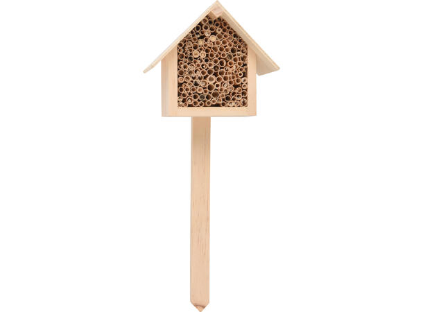 Insekthotell 12x6,5x10cm m/pinne:30cm 4a Forpakning: 24 stk 