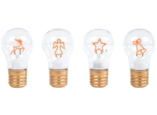 Jul LED fasong som lyspære 7x12,5cm 4ass 