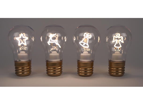 Jul LED fasong som lyspære 7x12,5cm 4ass 