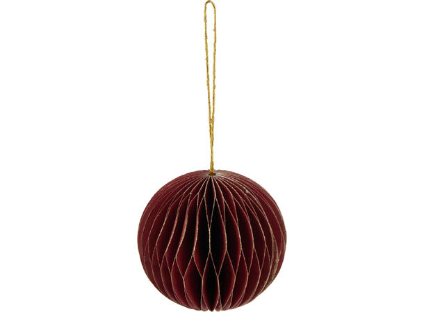 Julekule papir rød/grønn/krem 8cm 3ass Display med 12stk 