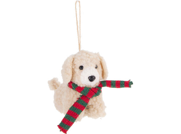 Julepynt Hund henge 11cm filtstoff 3ass 
