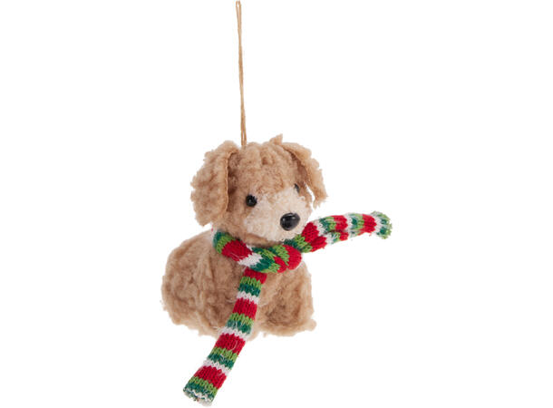 Julepynt Hund henge 11cm filtstoff 3ass 