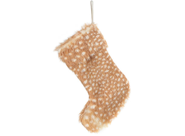 Julestrømpe brun/beige 25x35x1cm 2ass Forpk 12stk Polyester 