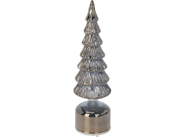 Juletre LED be.lys glass smoke 34cm 2ass Batteri: 3xAAA Timer: 6/18t on/off 
