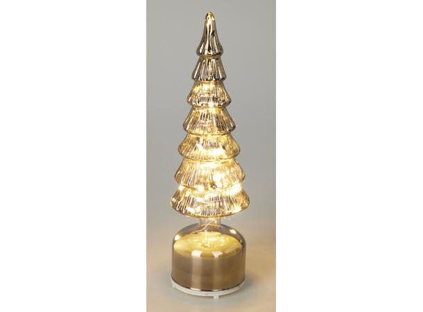Juletre LED be.lys glass smoke 34cm 2ass Batteri: 3xAAA Timer: 6/18t on/off 