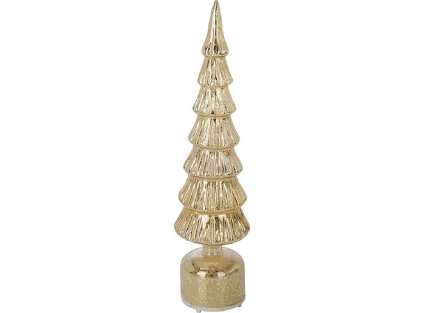 Juletre LED bev.lys glass gull 40cm 2ass Batteri: 3xAAA Timer: 6/18t on/off 