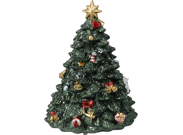 Juletre grønt musikk h:16cm Polyresin Vekt: 300g 