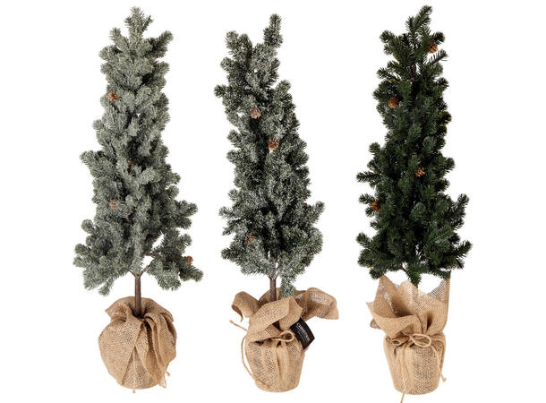Juletre i potte m/jute 80cm 3ass 