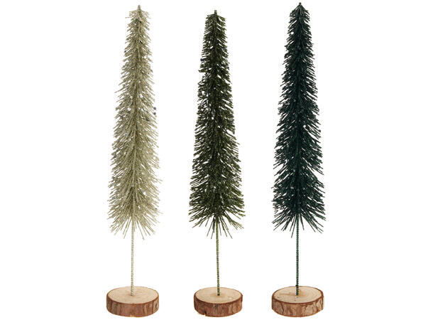 Juletre metall Grønt h:33cm 3ass Display 12stk Trefot 