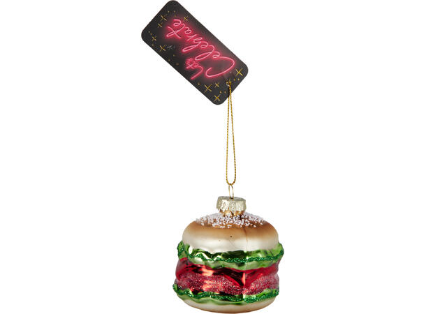 Juletrepynt fastfood glass 6,5x7cm 4ass 12 assortert i eske 
