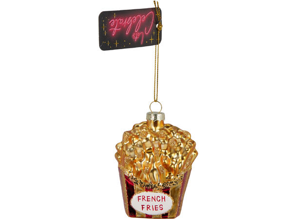 Juletrepynt fastfood glass 6,5x7cm 4ass 12 assortert i eske 