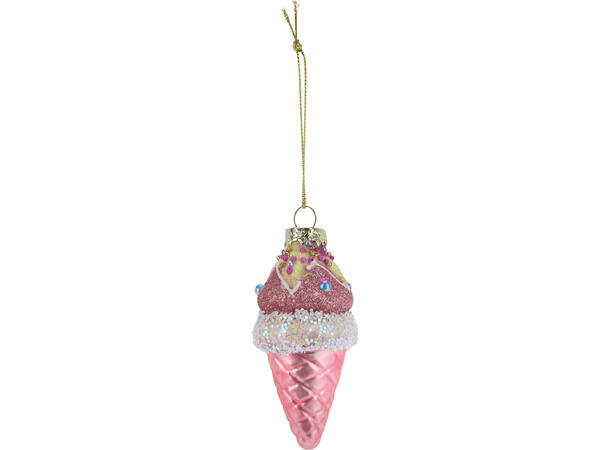 Juletrepynt iskrem glass 4x8,5cm 3ass Display med 12 assortert 