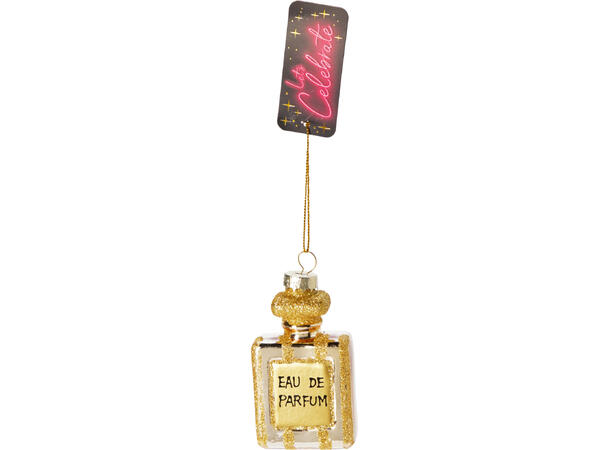 Juletrepynt parfymeflaske glass 9cm 3ass Display med 12 assortert 