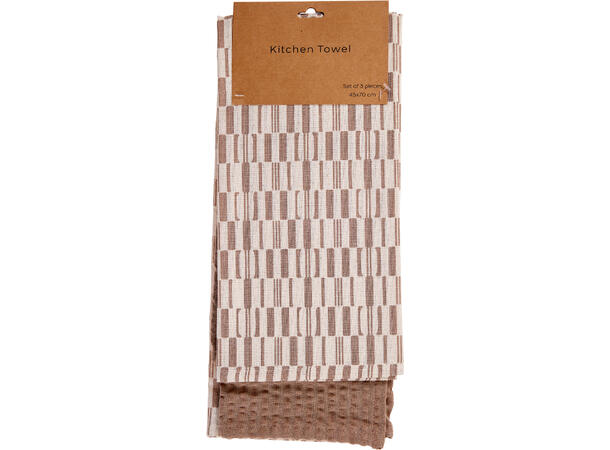 Kjøkkenhåndkle mønstret 2st 70x45cm 3ass 