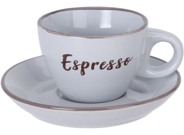Kopp m/fat kerami. Espresso 6,5x5cm 4ass Forpakning:4stk Krem, mocca,mørk/lys grå 