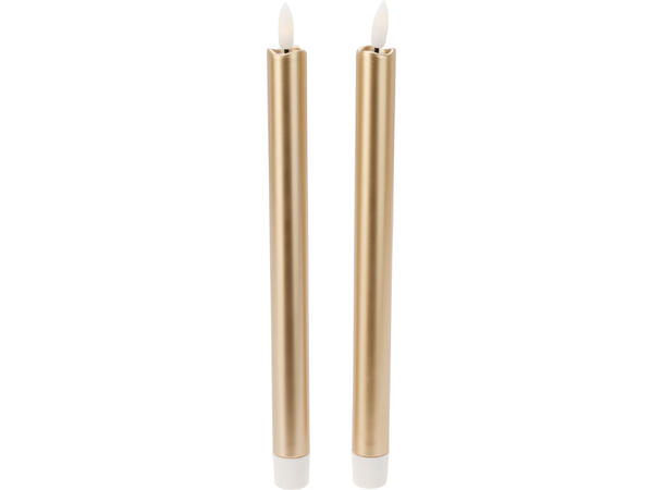 Kronelys LED gull 25cm m/fj.kontroll 2st Batteri: 2xAAA(ekskl) CR2025(inkl) 
