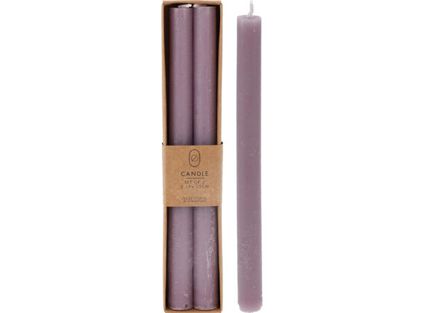 Kronelys lilla 25cm 2stk Parafin/voks 