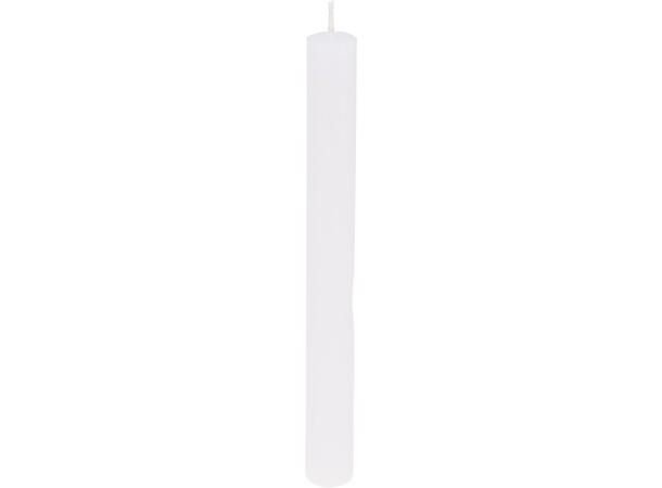 Kronelys rustikk hvit 2,1x20cm Display med 24 stk Brenntid: 8 timer 