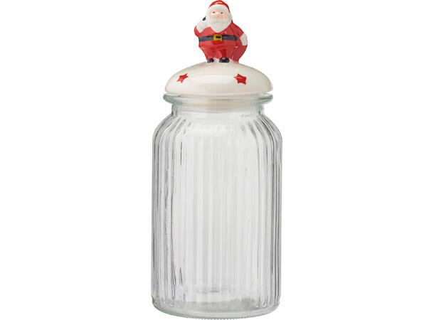 Krukke glass/keramikk 950ml 11x26cm 3ass Vekt:850gram Silikon Ring 