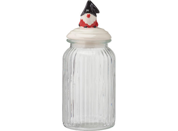 Krukke glass/keramikk 950ml 11x26cm 3ass Vekt:850gram Silikon Ring 