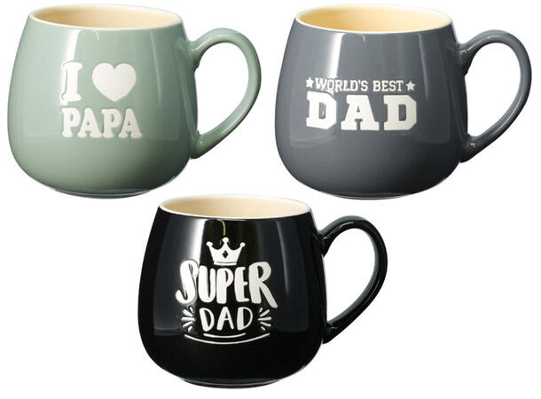Krus Papa Dad keramikk 440ml 3ass Forpk 6stk 