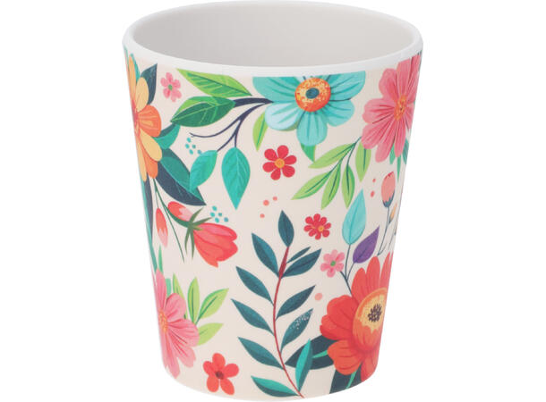 Krus melamin Flower Power 350ml 8x11cm Display med 24 stk 