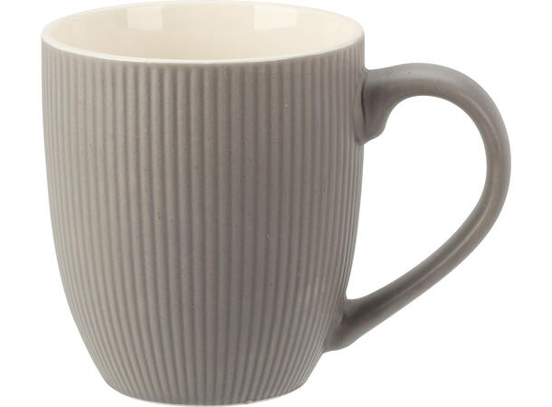 Krus porselen matt stripet 7x8,5cm 3ass Forpakning: 12stk Grå,beige,grønn 220ml 