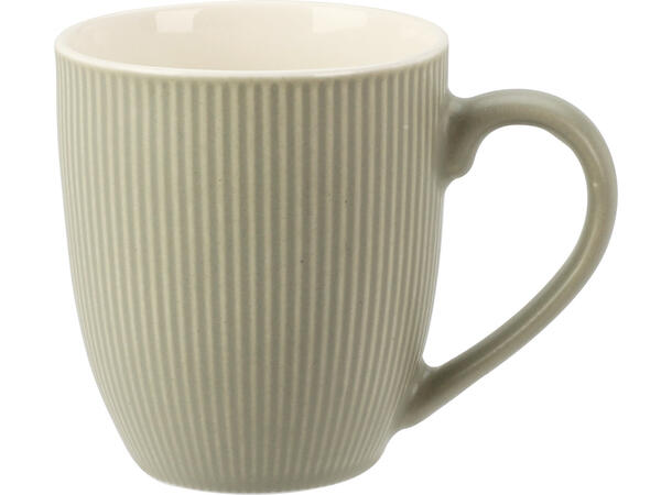 Krus porselen matt stripet 7x8,5cm 3ass Forpakning: 12stk Grå,beige,grønn 220ml 