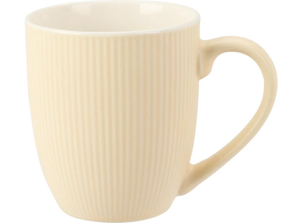 Krus porselen matt stripet 7x8,5cm 3ass Forpakning: 12stk Grå,beige,grønn 220ml 