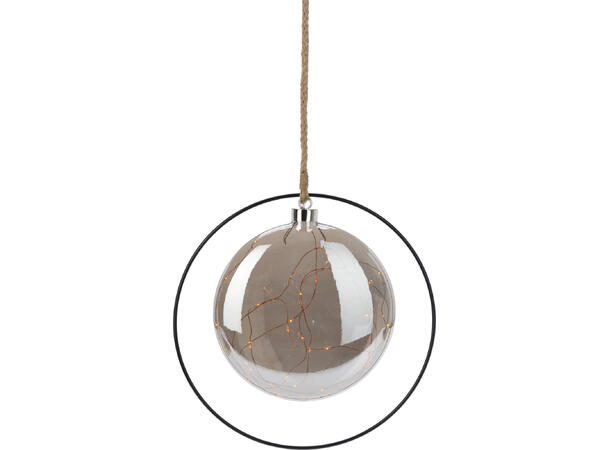 Kule henge amber glass l:80cm D:18-26cm Batteri: 3xAA ikke inkludert Timer: 6/18 