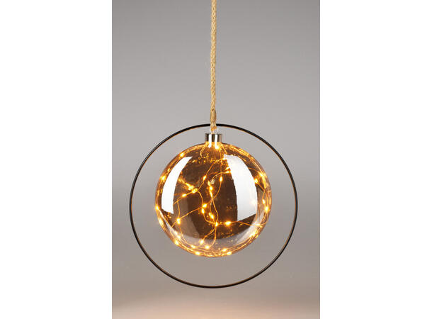 Kule henge amber glass l:80cm D:18-26cm Batteri: 3xAA ikke inkludert Timer: 6/18 