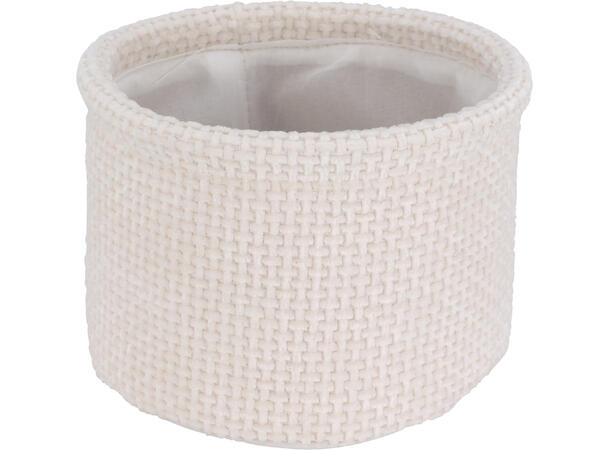 Kurvsett rund krem polyester s/3 Sett: 16 x 12 cm,19 x 14 ,22 x 17 