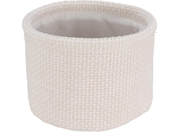 Kurvsett rund krem polyester s/3 Sett: 16 x 12 cm,19 x 14 ,22 x 17 