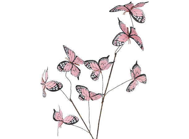 Kvist sommerfugl rosa/grønn 77cm 2ass 