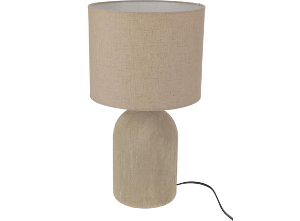 Lampe bord sand keramikk/lin 45,5cm Skjerm: 25x25x20cm Lyspære: E14, 40W 