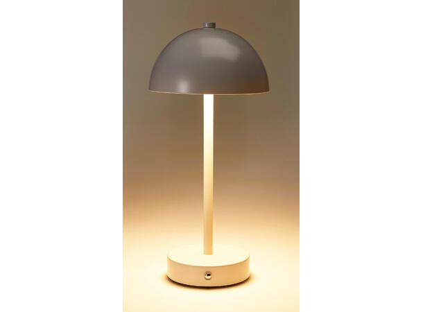 Lampe kuppel LED offwhite 14x31cm Metall. USB-C 