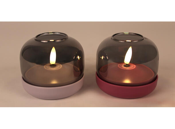 Ledlys rosa/lilla plastikk 10x8cm 2ass Forpk 12stk Batteri 2xAA 