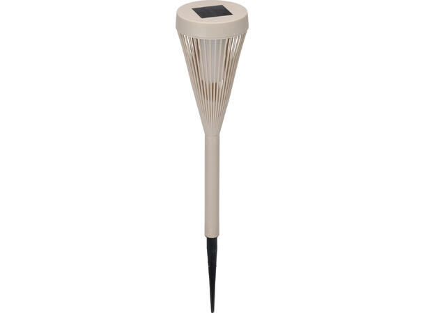 Lykt Solar beige,brun,grønn 8x47cm 3ass Batteri inkludert Display med 12stk 