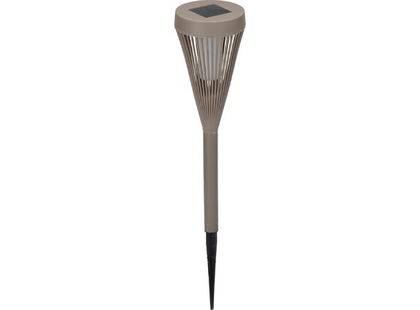 Lykt Solar beige,brun,grønn 8x47cm 3ass Batteri inkludert Display med 12stk 