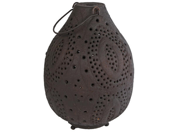 Lykt antikksort metall 21x21x30cm 