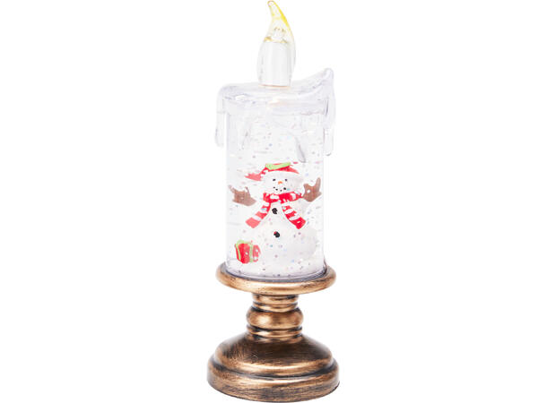 Lys figurer vann/glitter/LED 15,5cm 4ass Batteri inkl:3xLR44 Display med 16 stk 