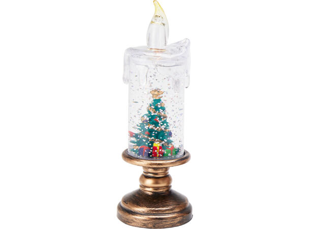 Lys figurer vann/glitter/LED 15,5cm 4ass Batteri inkl:3xLR44 Display med 16 stk 