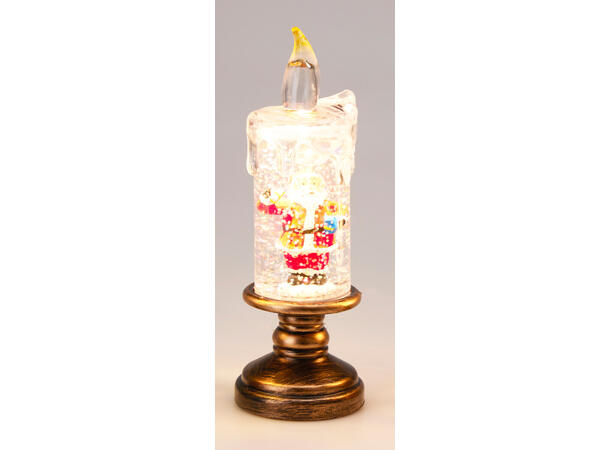 Lys figurer vann/glitter/LED 15,5cm 4ass Batteri inkl:3xLR44 Display med 16 stk 