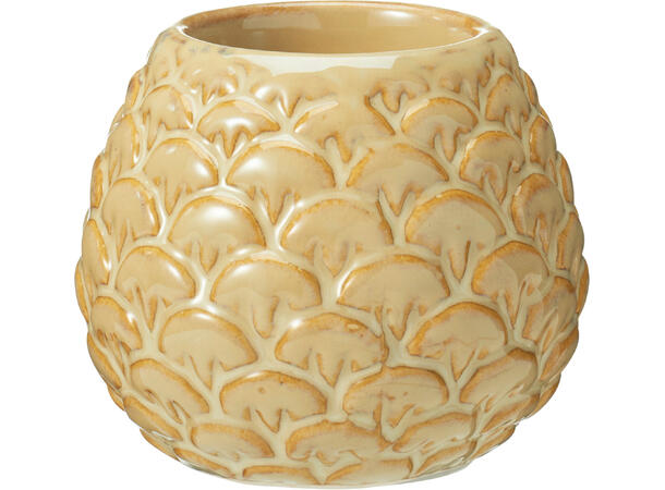 Lysestake kongle keramikk 8,5x7cm 2ass Passer telys/kronelys 