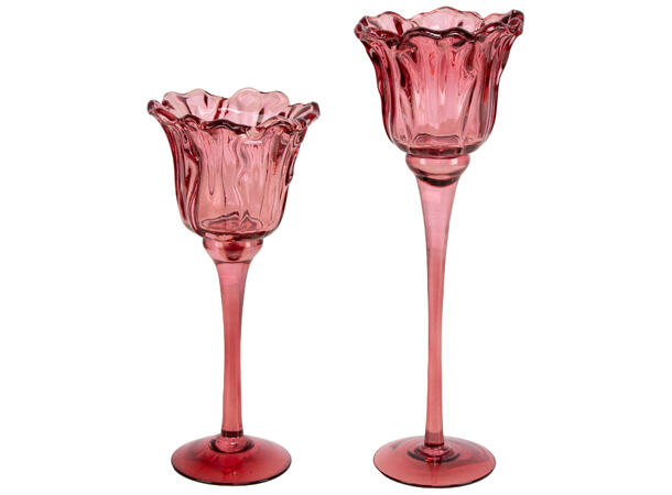 Lysestake m/stett burgunder 10x23cm Til telys 