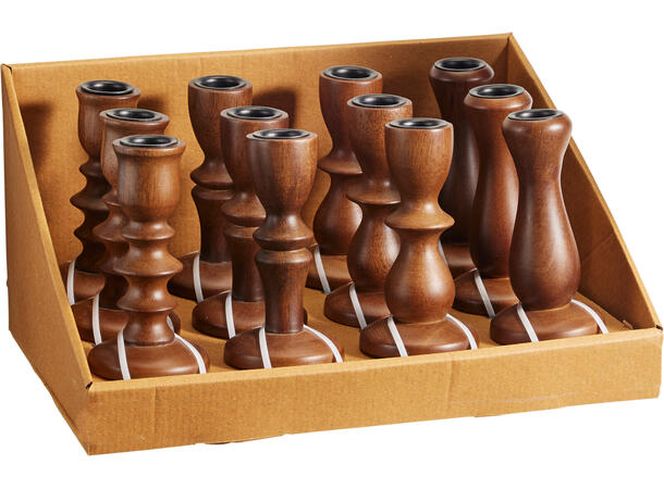 Lysestake mangotre mørk brun 12,5cm 4ass Display 12stk 