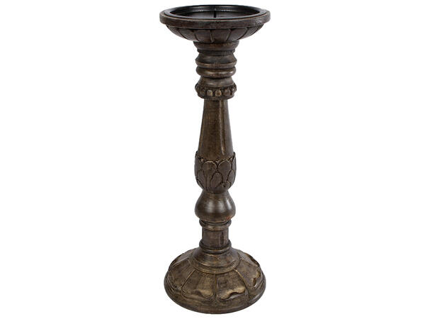 Lysestake svart resirkulert tre 11x30cm 