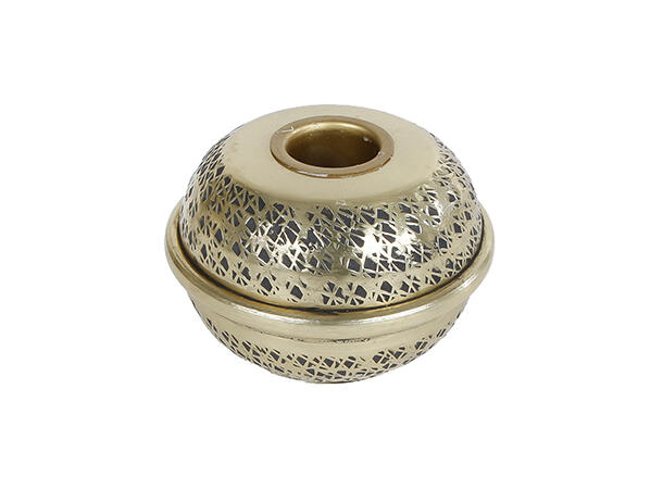 Lysestake telys/krone metall gull 8x6cm 