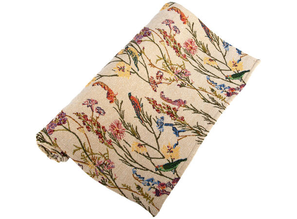 Løper Jaquard fugl krem 40x140cm 40% bomull 60 % polyester 